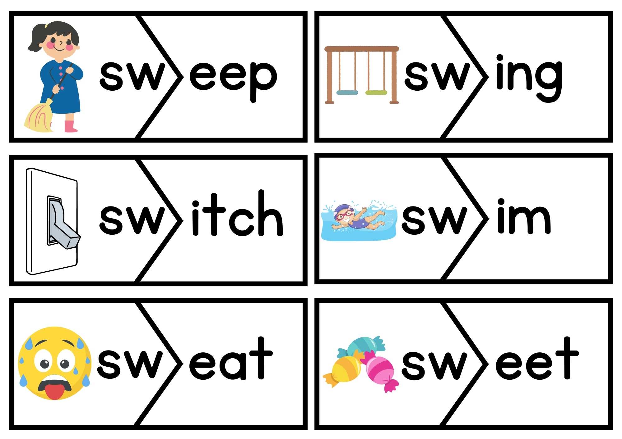 SW Beginning Blends Puzzle Match Phonics Set 1